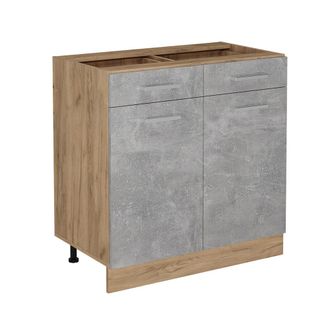Vicco Mueble Bajo De Cocina R-line, Hormig&oacute;n, 80 Cm Sin Encimera