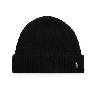 Polo Ralph Lauren Pony Beanie - Heren - Accessoires - Zwart - Maat: ONE Size Wol