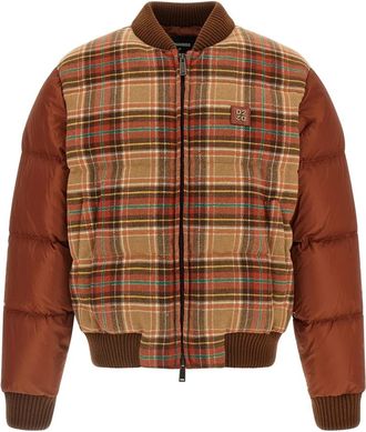 Dsquared2 Gewatteerde Bomberjack - Heren - Winterjassen - Bruin - L - Wol - Jassen