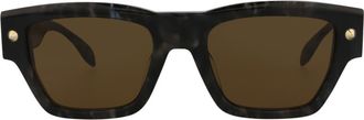 Alexander McQueen Fashion 53mm Square Sunglasses Glasses in Havana Havana Brown at Nordstrom Rack