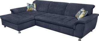 Domo Collection Ecksofa »Franzi Steppung im Sitzbereich B7T/H: 278/162/80 cm, L-Form« wahlweise mit Bettfunktion, Bettkasten und Kopfteilverstellung