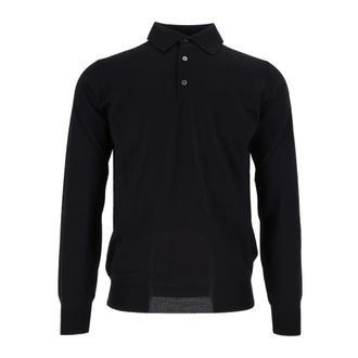 FILIPPO DE LAURENTIIS Polo Zip ML Rm16R - Heren - Tops - Blauw - Maat: 2XL Wol
