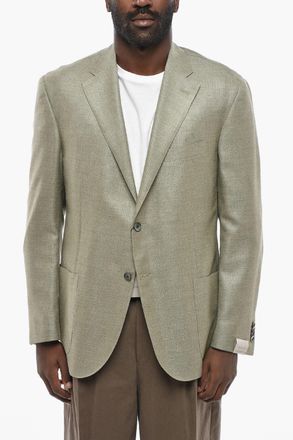 Corneliani Blazer in Misto Seta LEADER SOFT con Tasche a Toppa Corneliani