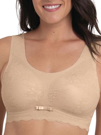 Anita Womens Essential Lace Bralette - Beige Polyamide - Size Medium