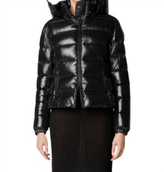 Save The Duck Womens Cosmary Hooded Puffer Jacket (Size 4 Is A Large) In Black