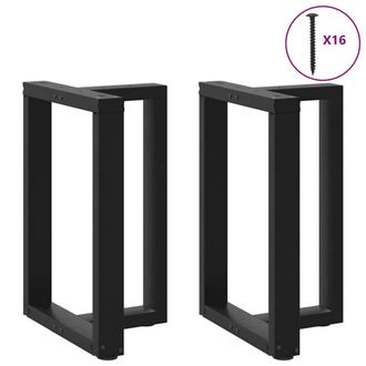 Berkfield Home Modern Dining Table Legs T-Shaped&not;2 pcs Black 60x35x(72-73) cm Steel