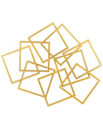 CosmoLiving by Cosmopolitan Cosmoliving By Cosmopolitan Geometric Gold Metal Overlapping Square Wall Decor