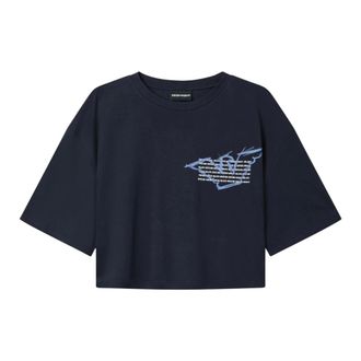 Emporio Armani T-Shirts, female, Blue, Size: XS Short Sleeve T-Shirt