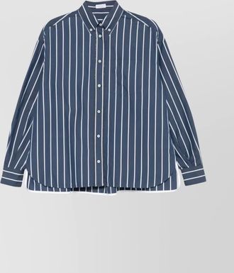 Brunello Cucinelli striped cotton shirt chest pocket