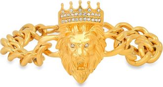 HMY Jewelry Mens 18K Yellow Gold Plated Stainless Steel Lion Head Bracelet at Nordstrom Rack