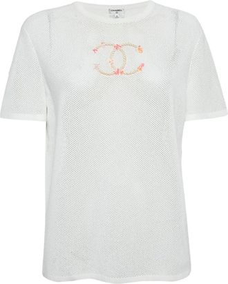 Chanel embroidered CC T.-shirt - White