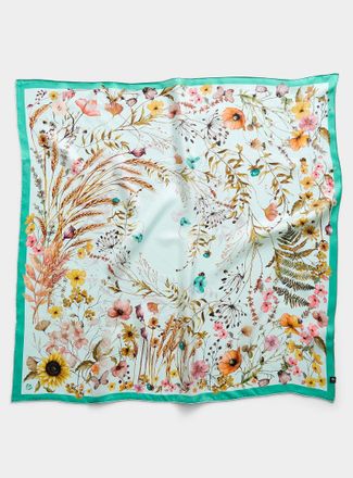 Simons Womens Spring flower pure silk scarf
