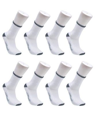 Ed Hardy Basic Half Cushion Mid Crew Sock 8-Pack in White at Nordstrom