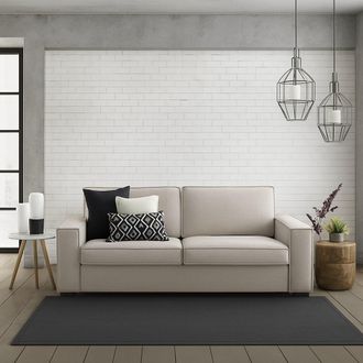 Dmora Talamo Italia - Sof&aacute; Fijo Alba, Sof&aacute; De 3 Plazas, 100% Made In Italy, Sof&aacute; De Sal&oacute;n En Tela, Con Reposabrazos Delgados, Cm 200x95h90, T&oacute;rtola, Con Emb