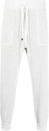Brunello Cucinelli drawstring-waist cotton track pants - men - Cotton - M - Grey