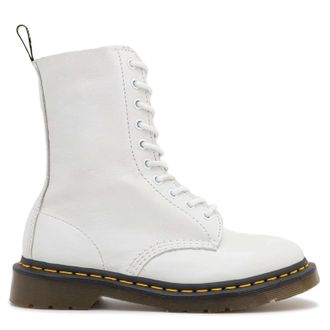 Dr. Martens 1490 Virginia Leather Womens Ankle Boots - Optical White - Size:UK 6.5