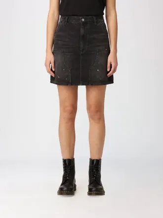 Carhartt Work in Progress High-Waisted A-Line Mini Skirt in Cotton Denim