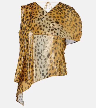 Jacques Wei Silk-blend lam&eacute; top