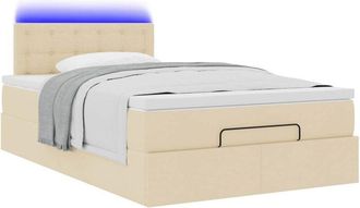vidaXL Estructura De Cama Otomana Con Colch&oacute;n Tela Crema 120x200 Cm Vidaxl