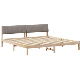 vidaXL Estructura De Cama Con Cabecera Marr&oacute;n Y Taupe 150 X 200 Cm Vidaxl
