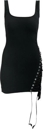 Dsquared2 Zwarte Vestito - Dames - Korte kleedjes - Zwart - L - Polyester - Kleedjes
