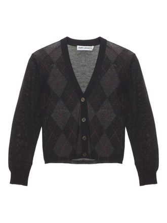 Our Legacy Ivy argyle-pattern cardigan - women - Merino/Wool - 32 - Black