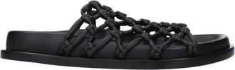 Jil Sander Black Leather Womens Slippers