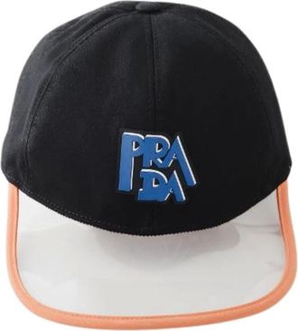 Prada Pre-owned Accessories, female, Black, Size: ONE SIZE Pre-owned Black Cotton Cap