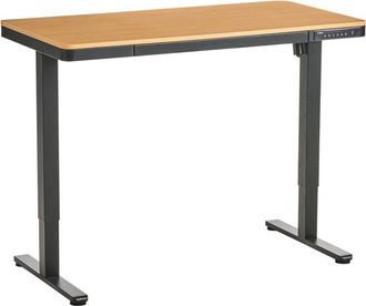 Beliani Escritorio De Altura Regulable El&eacute;ctrico Para Usar De Pie O Sentado Escandinavo 120 X 60 Cm Puerto Usb Tablero Marr&oacute;n Patas Negras Penly