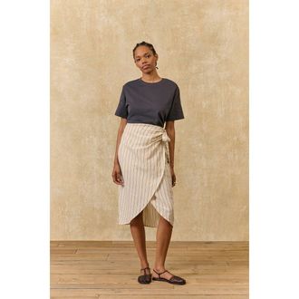 Louise Misha Gestreepte wikkelrok, PENELOPE