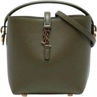Saint Laurent Pre-owned Bucket Bags, female, Green, Size: ONE SIZE Pre-owned Leather totes
