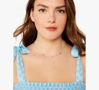 Kate Spade New York Womens Spot The Spade Metal Scatter Necklace in Grey | Metal