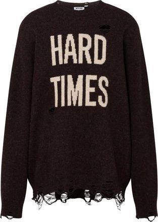 Moschino Maglione Hard Times - Marrone