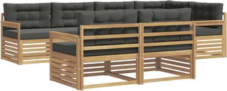 vidaXL Conjunto De Sof&aacute;s De Exterior 7 Uds. Blanco Y Antracita Vidaxl