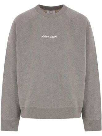 Maison Kitsuné logo-embroidered sweatshirt - men - Cotton - S - Grey