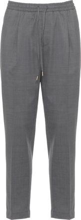 BRIGLIA 1949 Grey Wimbledons Wool Straight-Leg Pants
