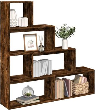 vidaXL vidaXL Libreria 4 Ripiani Rovere Fumo 143,5x29x143,5 cm in Truciolato