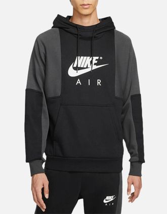 Nike Mens Nike Air Mens Contrast Black Pullover Hoodie Casual Hooded Sportswear Top - Size: 40