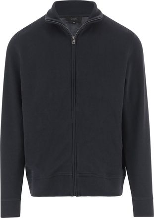 Vince Cotton Blend Zip-Up Sweater
