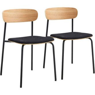 Oviala Oviala - Set di 2 sedie impilabili in legno nero