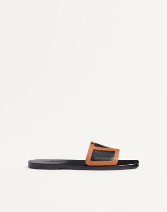 Valentino Garavani Sandalo Slide Viva Superstar In Nappa Uomo NERO/ROASTED PECAN 40.5