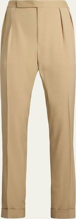Ralph Lauren Purple Label Mens Gregory Wool Double-Pleated Trousers