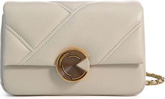 Generic Genuine Leather Crossbody Bag for Women Chain Purse Quilted Shoulder Bag Fashion Chain Leather Handbag Totes (White)