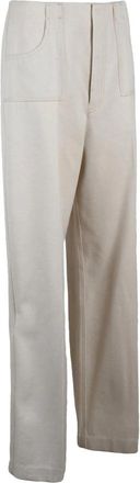 Philosophy di Lorenzo Serafini Vita Alta Rechte Broek - Dames - Straight fit broeken - Beige - M - Katoen - Broeken