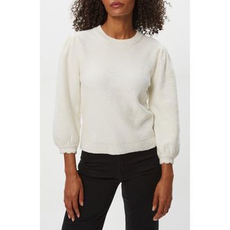 Michael Stars Deanna Sequin Embellished Balloon Sleeve Crewneck Sweater in Ivory at Nordstrom, Size X-Small