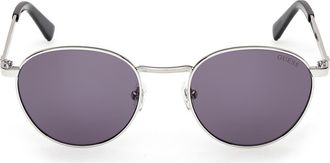 Guess Round Sunglasses in Shiny Light Nickeltin /Violet at Nordstrom Rack