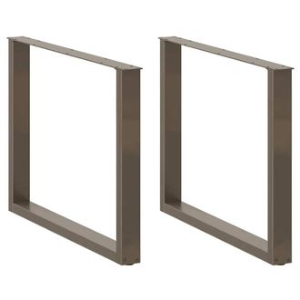 Berkfield Home Coffee Table Legs U-Shaped 3 pcs Natural Steel 100x(72-73) cm Steel in Brown