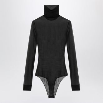 Maison Margiela Black Semi Transparent Turtleneck Body