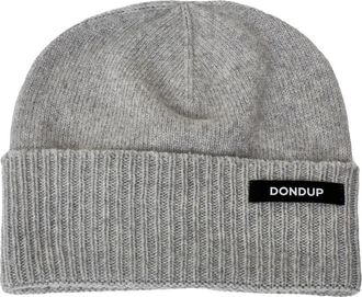 Dondup Ribbed Cuffed Beanie - Heren - Hoeden - Grijs - ONE Size - Accessoires