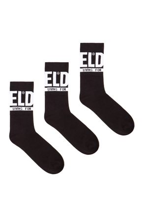 Diesel 3-pack of logo cuff socks - Socks - Man - Black